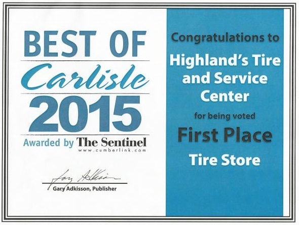 Best Tire Shop in Carlisle, PA 2015